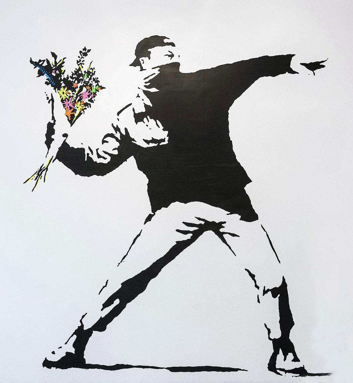 Copyright by Banksy-Blumenwerfer